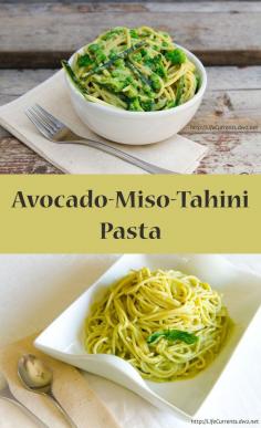 
                    
                        Avocado-Miso-Tahini Pasta it's magically delicious. Pin to save for later
                    
                
