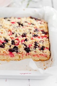 
                    
                        vanilla crumble cake with pink rhubarb and frozen cherries
                    
                