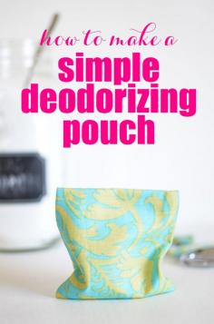 
                    
                        How to make a simple deodorizing pouch.  These little guys are super quick and easy to make!  They're just like a little fabric envelope waiting to hold some deliciously smelling deodorizer!
                    
                