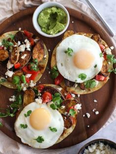 Breakfast Tostadas with Cumin-Roasted Fingerling Potatoes via @Heidi Haugen | FoodieCrush #breakfast #tostada