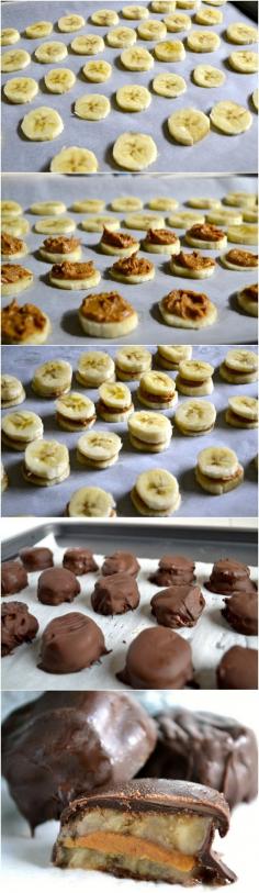 
                    
                        ❤️Frozen chocolate peanut butter banana bites❤️
                    
                