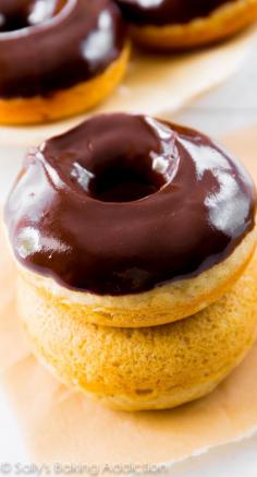 Baked Chocolate Frosted Donuts