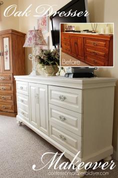 
                    
                        This was a dated oak dresser that was brought to life with DIY chalk paint!
                    
                