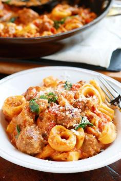 
                    
                        This Italian Sausage Tortellini is a MUST make!! The tomato sauce is so rich and creamy and the Italian sausage is fabulous!! Plus it all cooks in one pot so you only have one dish to wash!! Love it!!
                    
                