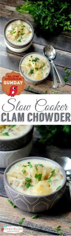 
                    
                        Slow Cooker Clam Chowder | See all the Slow Cooker Sunday Recipes on TodaysCreativeBlo...
                    
                