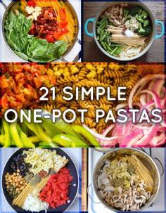 One pot pastas!! Quick and easy dinners