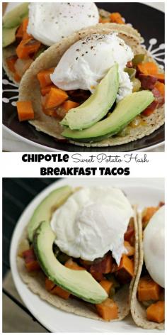 
                    
                        chipotle-sweet potato hash tacos with poached eggs and avocado
                    
                