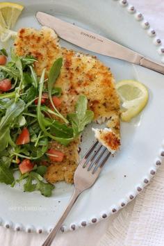 Flounder Milanese with Arugula and Tomatoes  A simple yet delicious way to prepare fish for under 225 calories.  Skinny Taste 3-12-14
