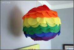rainbow paper lantern... could do this using the crib bedding colors