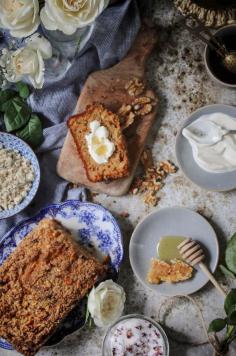 
                    
                        ROSE AND HONEY BANANA BREAD WITH NUT CRUMBLE TOPPING
                    
                