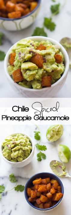 
                    
                        A sweet and spicy take on our favorite Mexican appetizer! Chile Spiced Pineapple Guacamole is easy to make and a great way to shake up your next fiesta! #Mexican #Guacamole #Glutenfree #Pineapple
                    
                