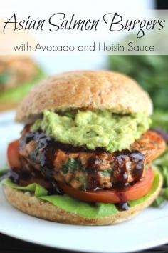 
                    
                        These easy Asian Salmon Burgers are a fast make-ahead dinner, with a gluten-free option, too! So delicious with creamy avocado and hoisin! Always a HUGE hit! ~ www.TwoHealthyKit...
                    
                