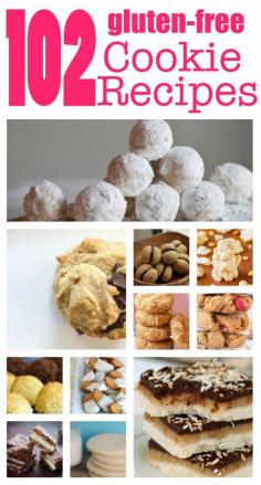 
                    
                        Get your cookie monster on with these 102 Gluten Free Cookie Recipes! Tons of ideas and recipes from chocolate chip to peanut butter madness!
                    
                