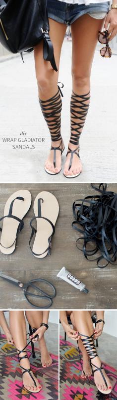 DIY Lace up gladiator sandals (not for me but would be a fab project and look great on someone else)