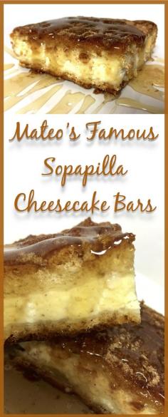 
                    
                        These Sopapilla Cheesecake Bars are the REAL DEAL!! Light and fluffy, luscious and creamy - REAL cheesecake sandwiched between layers of cinnamon-y sopapilla and drizzled with honey. You will LOVE this recipe!
                    
                