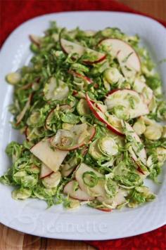 Vegan Holiday Recipes: Tangy Brussels Sprout Apple Salad Recipe - Jeanette's Healthy Living