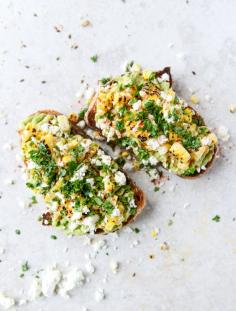 
                    
                        mexican grilled corn avocado toast
                    
                