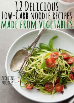 Zucchini Noodles with Caper Olive Sauce and Tomatoes | 12 Healthy Delicious Veggie Noodle Recipes that are Low Carb and Gluten-Free.