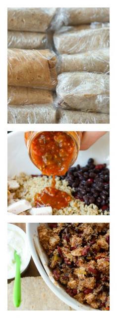 
                    
                        This easy FREEZER Burrito Recipe with Chicken and Quinoa is the perfect lunch, dinner, or snack to pull out of freezer, heat up, SERVE | ReluctantEntertai...
                    
                