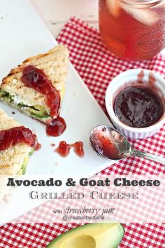 Avocado Goat Cheese Grilled Cheese with Strawberry Jam