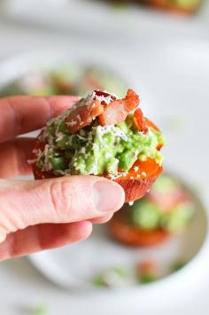 
                    
                        Roasted Sweet Potato Rounds with Guacamole and Bacon
                    
                