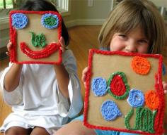 
                    
                        How to make simple crochet mosaics #crochet #craft #kids skiptomylou.org
                    
                