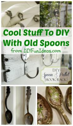 
                    
                        COOL STUFF TO DIY WITH OLD SPOONS — and a few forks too! .................Plus, tons more fun DIYs at DIYFUNIDEAS.COM
                    
                