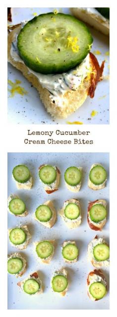 
                    
                        Lemony Cucumber Cream Cheese Bites - perfect treat for #Easter dinner or springtime entertaining!
                    
                