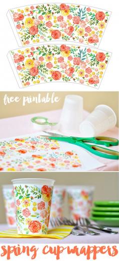 
                    
                        Free Printable Spring Cup Wrappers! Cute for showers, parties, etc.
                    
                