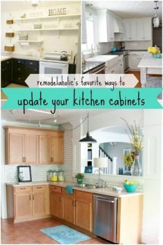 
                    
                        5 Ways to Update Kitchen Cabinets -- from simple to more intense, but anyone can do these things to make their kitchen feel new! #spon
                    
                