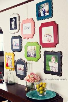 Picture wall.  Buy the wood plaques at hobby lobby for $1, paint and mod podge the pic onto them. For kids room or play room?