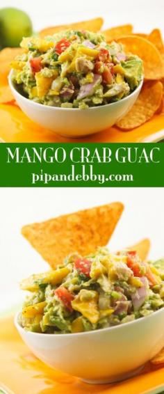 
                    
                        Mango Crab Guacamole - a yummy, seafood-filled twist on my favorite cold dip! #partyfood #superbowl #gameday
                    
                