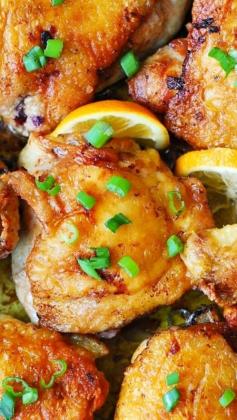 
                    
                        Lemon Ginger Chicken Thighs ~ These bone-in, skin-on chicken are so easy to cook – they always come out flavorful and moist, NO FAIL! Easy-to-make (35-minutes from-start-to-finish), budget-friendly weeknight dinner recipe!
                    
                