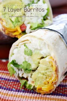 
                    
                        7 Layer Burritos - an easy, fuss-free meatless meal option!
                    
                