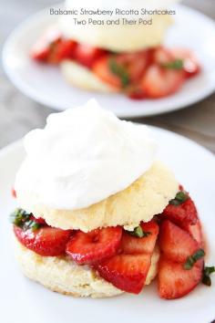 
                    
                        Balsamic Strawberry Ricotta Shortcakes Recipe on twopeasandtheirpo...
                    
                