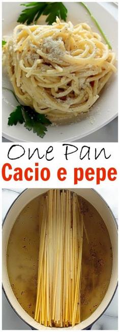 
                    
                        One-Pan Cacio e Pepe - Creamy Parmesan Pasta made easy in one pan! We LOVE this!
                    
                