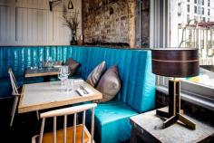 
                    
                        The Culpeper Spitalfields, London #boothseating #blue
                    
                