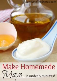 
                    
                        How to make homemade mayonnaise in less than 5 minutes!  I had no idea this was so easy - and I love that I know every single ingredient that goes into it!
                    
                