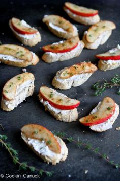 
                    
                        Cinnamon Apple and Goat Cheese Crostini...Sometimes the simplest recipes are the best!  Only 37 calories and 1 Weight Watchers PP per crostini. | cookincanuck.com #appetizer #snack #recipe #vegetarian
                    
                