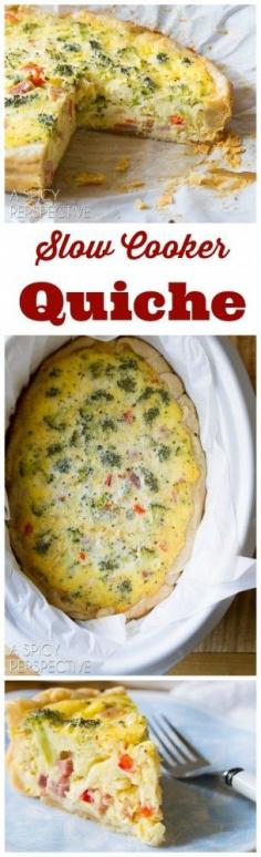 
                    
                        Easy Slow Cooker Quiche with Ham, Cheese, and Veggies! #slowcooker #crockpot
                    
                