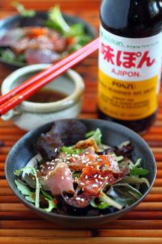 Seared Ahi Tuna Salad Recipe | Easy Asian Recipes http://rasamalaysia.com