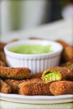 Avocado Fries With Cilantro Lemon Dipping Sauce . #TheTexasFoodNetwork @Harry Dent Shelley Pogue follow us on Facebook and share your recipes with us on The Texas Food Network!