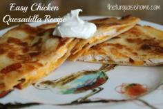 
                    
                        Easy Chicken Quesadilla with a Secret Ingredient! | TheTurquoiseHome.com
                    
                