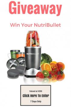 
                    
                        NutriBullet Giveaway! Valued at $250. Enter to win. Expires in 7 days
                    
                