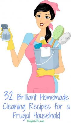32 Brilliant Homemade Cleaning Recipes for a Frugal Household DIY Crafts #clean #recipe #healthy #recipes