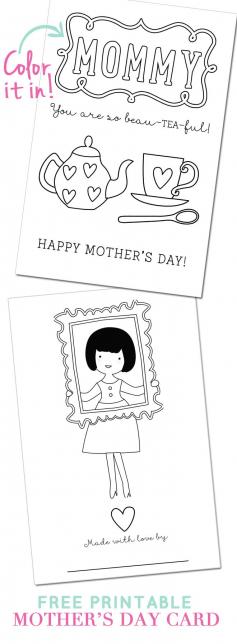 
                    
                        Free printable Mother's Day card that your kids can color on! Pizzazzerie.com
                    
                