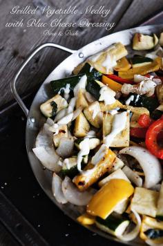 
                    
                        Grilled Vegetable Medley with Blue Cheese Dressing - dineanddish.net
                    
                