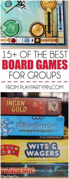
                    
                        15 of the best board games for groups of all sizes including board games for 2 players, board games for lots of players, and more. Lots of great game ideas including ones I've never heard of but sound awesome!
                    
                
