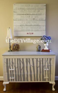 Woodland Themed Stenciled Dresser, from THE DIY VILLAGE