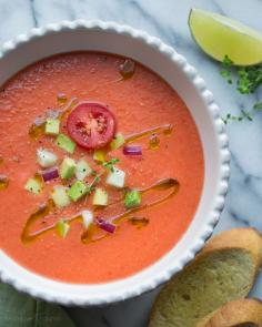 
                    
                        Gazpacho | Taste Love & Nourish | #gazpacho #tomatoes #avocado #cucmber #healthy #vegan #vegetarian #soup
                    
                